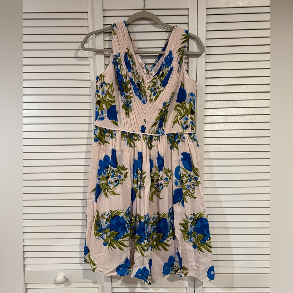 Boden Floral Midi Dress - Blue and Green